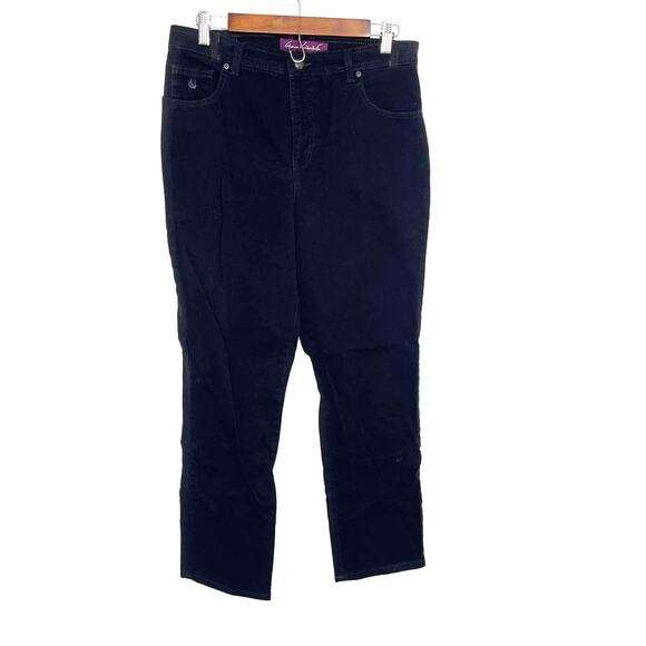Gloria Vanderbilt blue jeans size 12 petite 12p black wash charcoal denim comfor - Picture 1 of 14